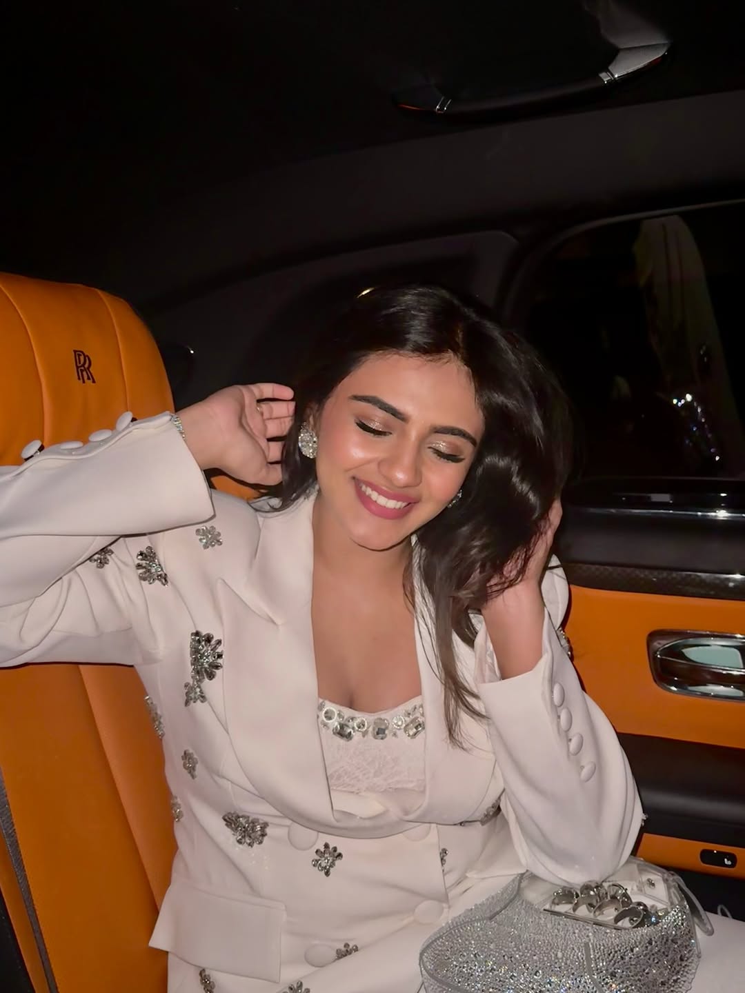 Nayan Sarika Radiates Elegance In Golden-Green Saree