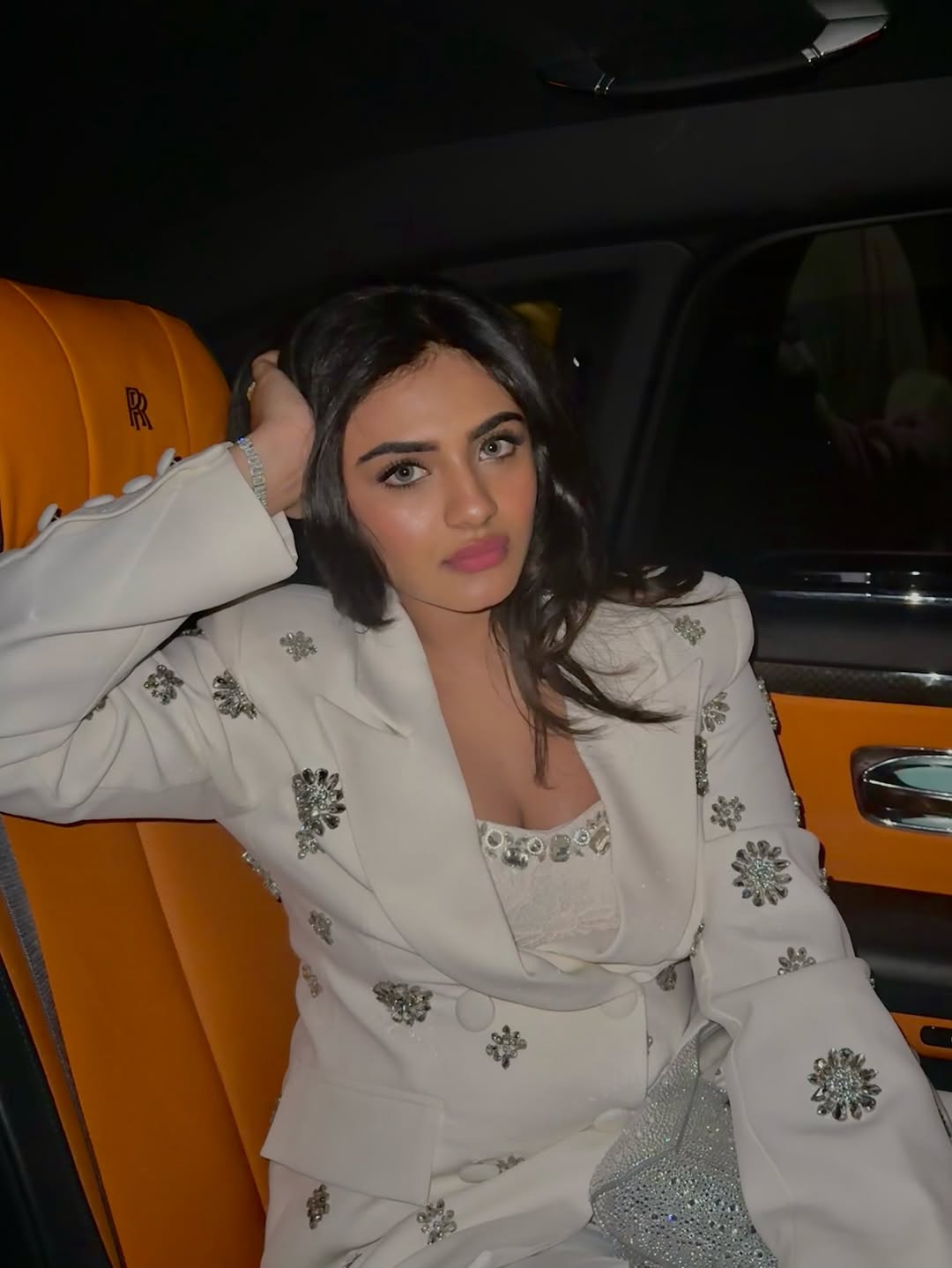 Nayan Sarika Radiates Elegance In Golden-Green Saree