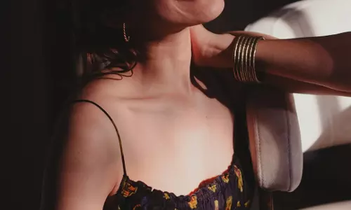 Floral Twilight Charm: Simran Choudharys Captivating Pose