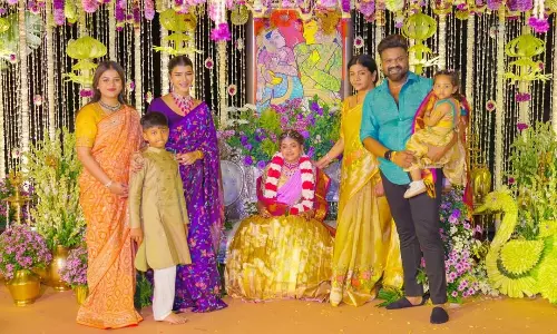 Manoj Takes Charge At Manchu Lakshmi Daughter Ceremony