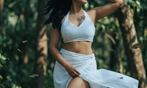 Jyothi Poorvaj Glows Amid Nature’s Calm Beauty