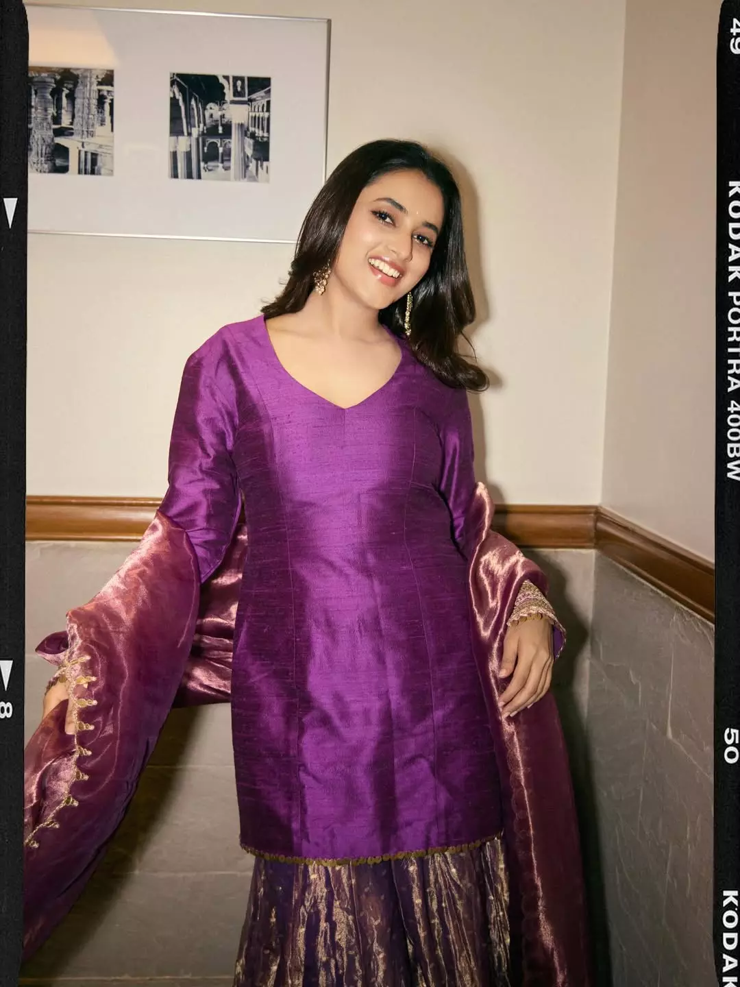 Purple Perfection: Priyanka Mohan Shines with Joy Purple Perfection: Priyanka Mohan Shines with Joy