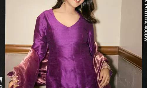Purple Perfection: Priyanka Mohan Shines with Joy
