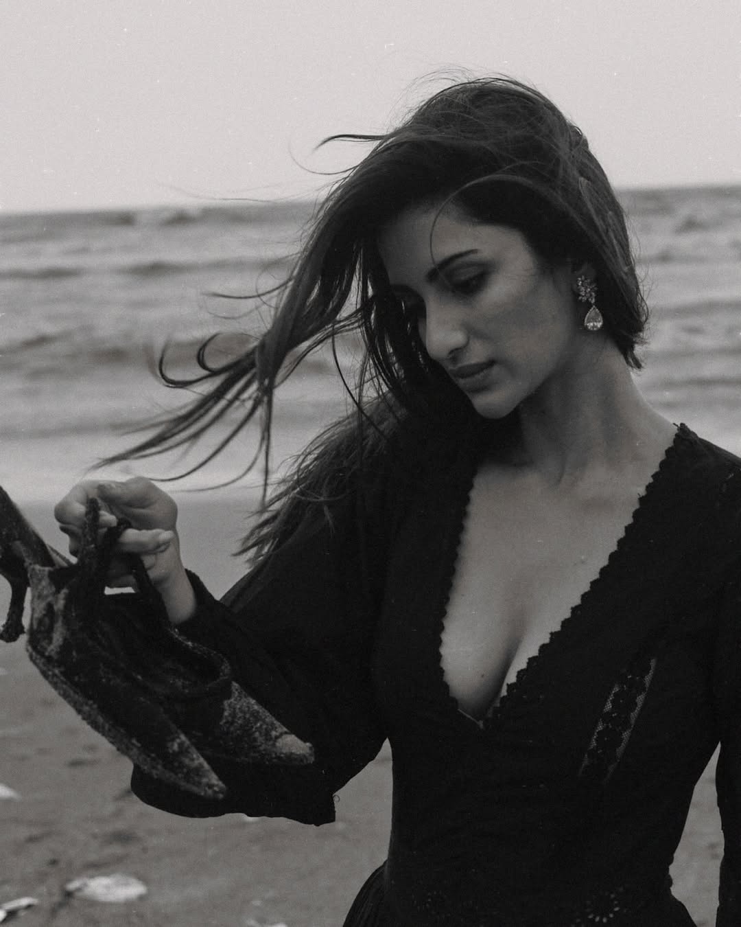 Diksha Singh Stuns in Bold Black Look in Monochrome Photoshoot