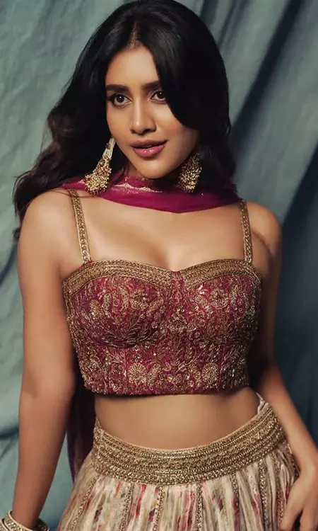 Nabha Natesh Shines in Elegant Maroon Lehenga Look
