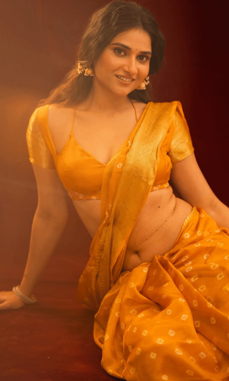 Golden Glow: Prisha R Singh’s Stunning Traditional Saree Look