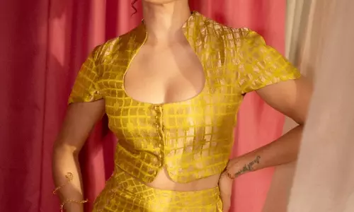 Sanya Malhotra Stuns in Vibrant Yellow Co-Ord Set with Bold Ethnic Twist