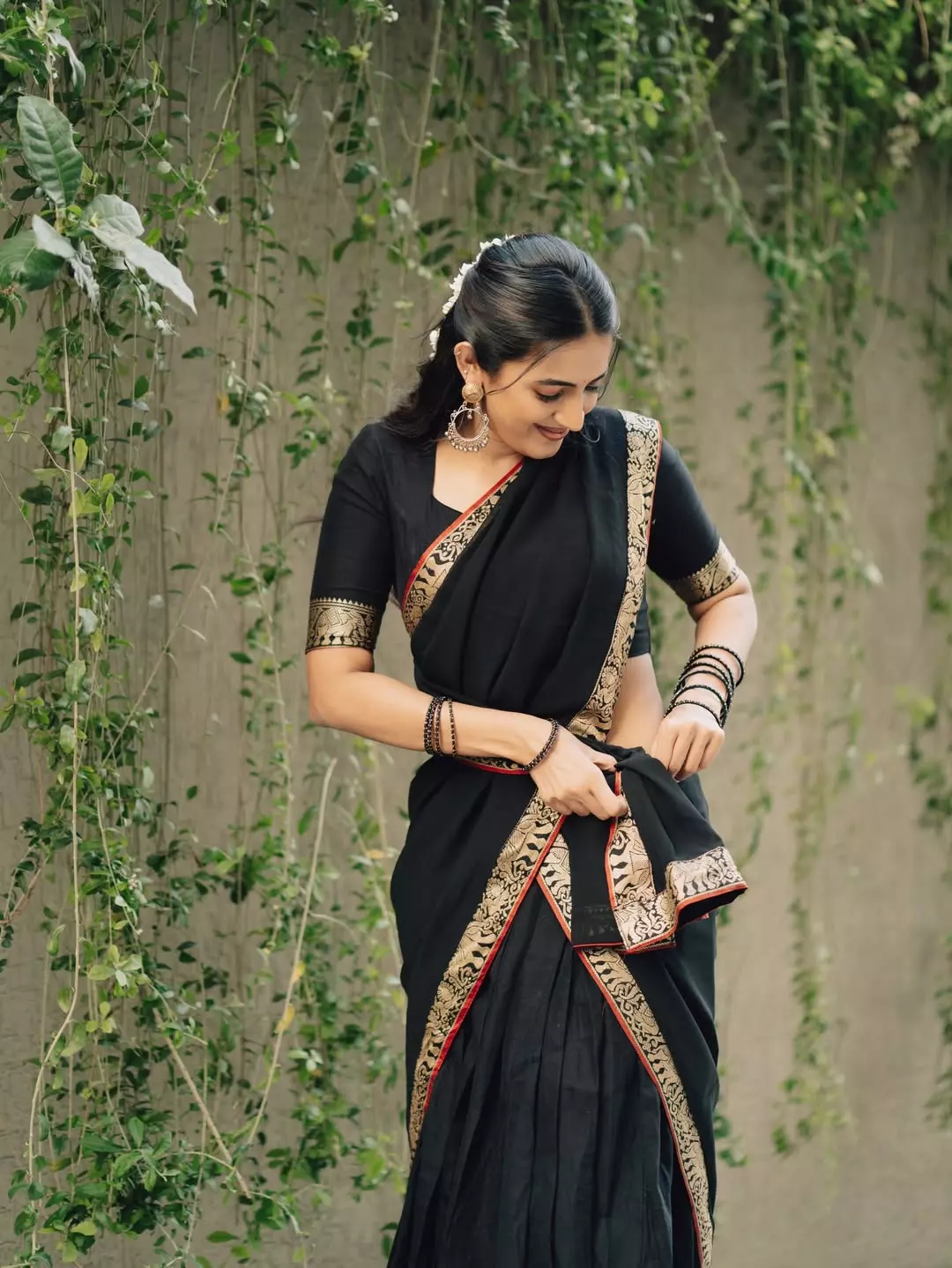 Niharika Konidela Stuns in Black Saree Niharika Konidela Stuns in Black Saree