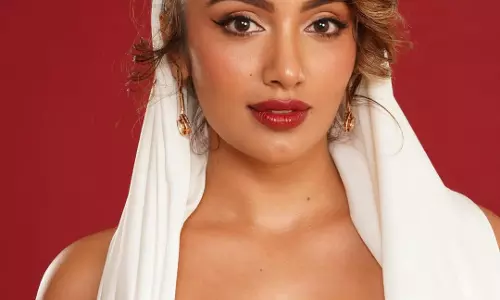 Tejaswi Madivada Stuns in White Draped Outfit at INCA Event
