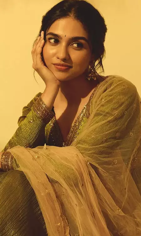 Mamitha Baiju Dazzles in Elegant Green Ethnic Photoshoot