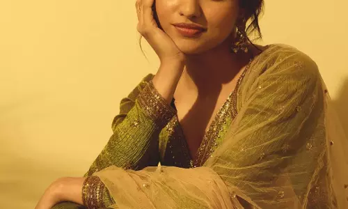 Mamitha Baiju Dazzles in Elegant Green Ethnic Photoshoot