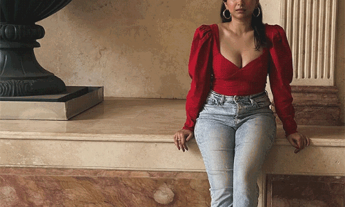 Shweta Basu Prasad Stuns in Red Top and Denim with Timeless Elegance