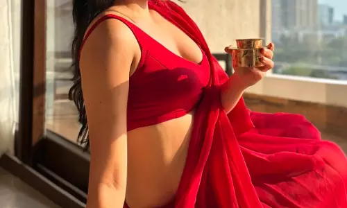 Nikita Sharmas Red Outfit and Filter Coffee Moment Feels Pure Bliss
