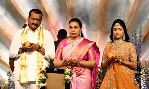 Bandla Ganeshs Daughter Janani Gets Engaged in Grand Traditional Ceremony Set-1