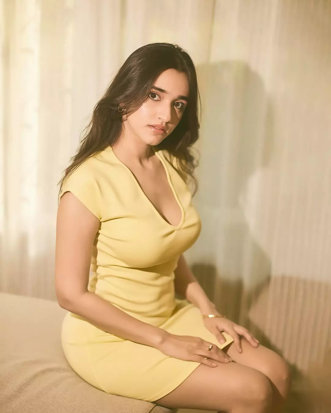 Soft Glam Magic: Nuveksha’s Stunning Yellow Moment Soft Glam Magic: Nuveksha’s Stunning Yellow Moment