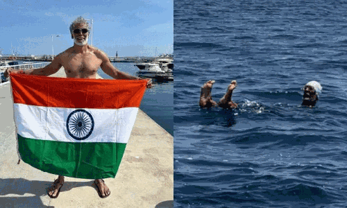 60 వ‌య‌సులో యూరప్ నుంచి ఆఫ్రికాకు ఈదిన న‌టుడు