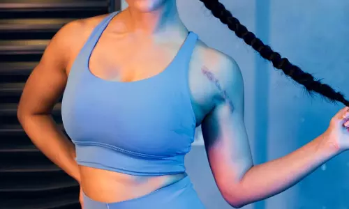Sleek and Sporty: Nabha Natesh Captivates Fans in Powder-Blue Outfit