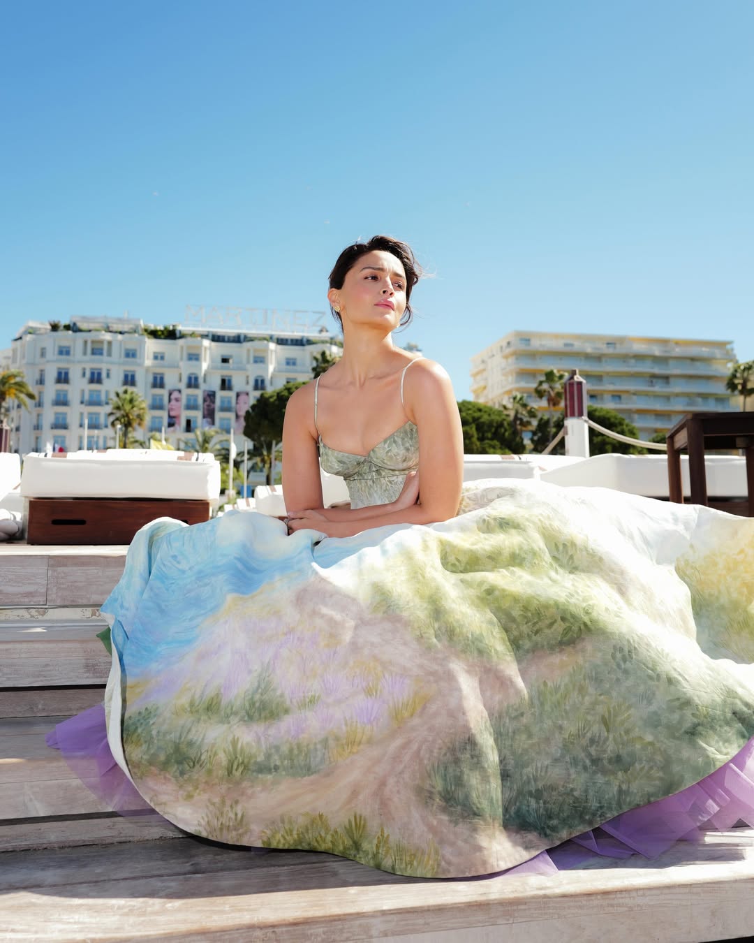 Alia Bhatt Stuns At Cannes In Hand-Painted Riviera Inspired Couture Gown
