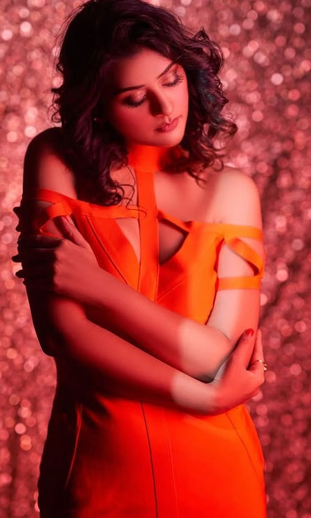 Payal Rajput Shines in Fiery Orange Glam