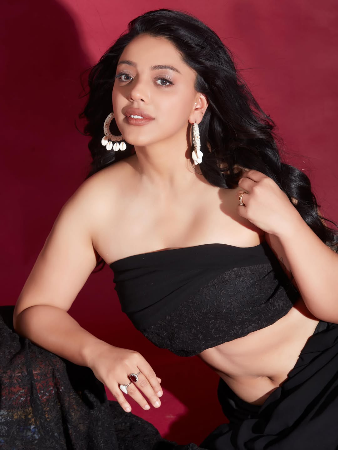 Deviyani Sharma Turns Heads in Bold Crimson-Themed Glam Photoshoot