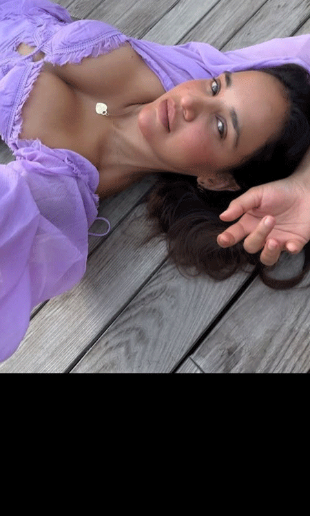 Aisha Sharma Glows in Dreamy Golden Hour Selfie With Lavender Elegance