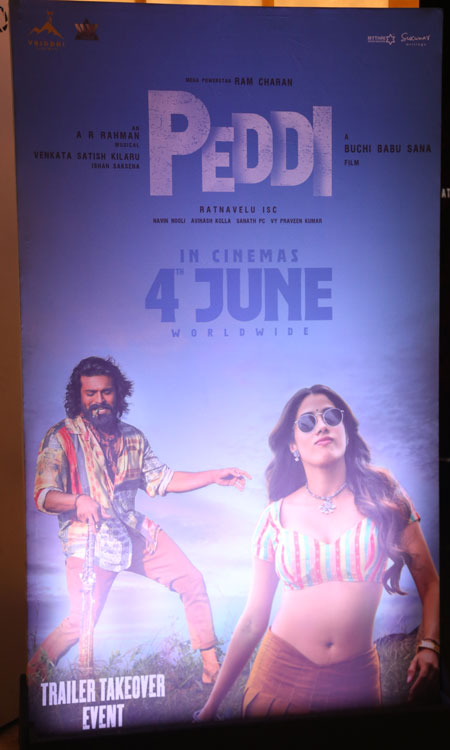 Ram Charan’s Peddi Mumbai Trailer Launch Set 1