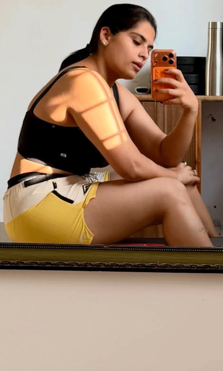 Kavya Kalyanram Flaunts Fit Physique In Sizzling Gym Mirror Selfie