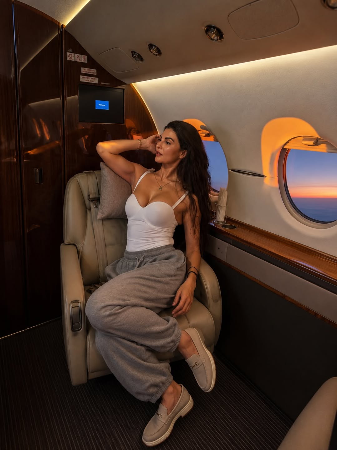Jacqueline Fernandez Turns Heads While Flying Private in Style Jacqueline Fernandez Turns Heads While Flying Private in Style