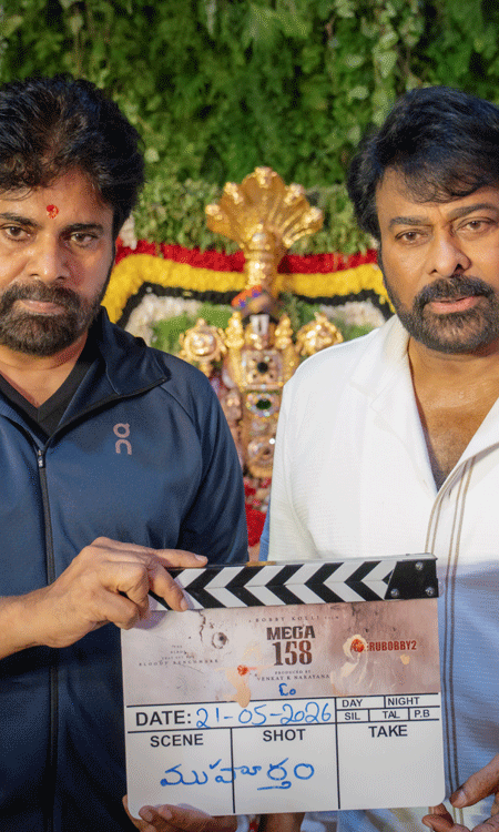 Mega158: Pawan Kalyan Claps, Chiru In Action