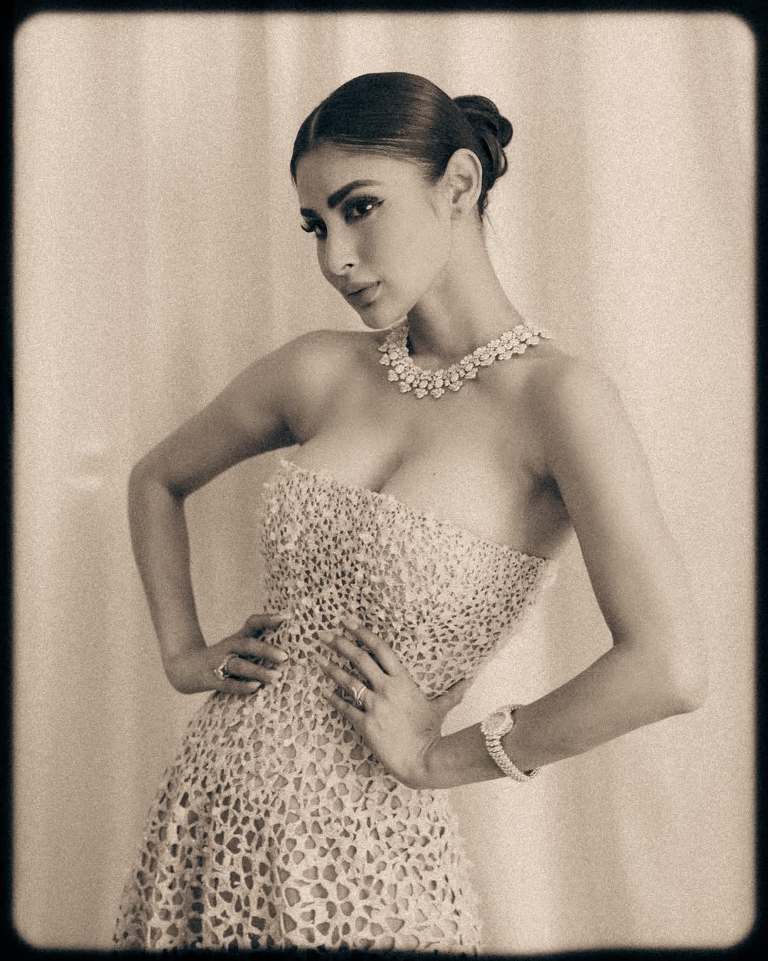 Mouni Roy Stuns At Cannes 2026 With Elegant White Lace Red Carpet Look