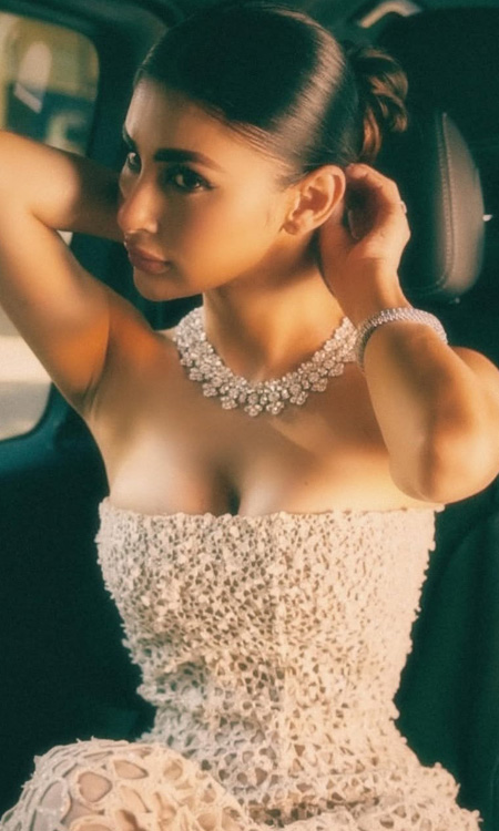 Mouni Roy Stuns At Cannes 2026 With Elegant White Lace Red Carpet Look