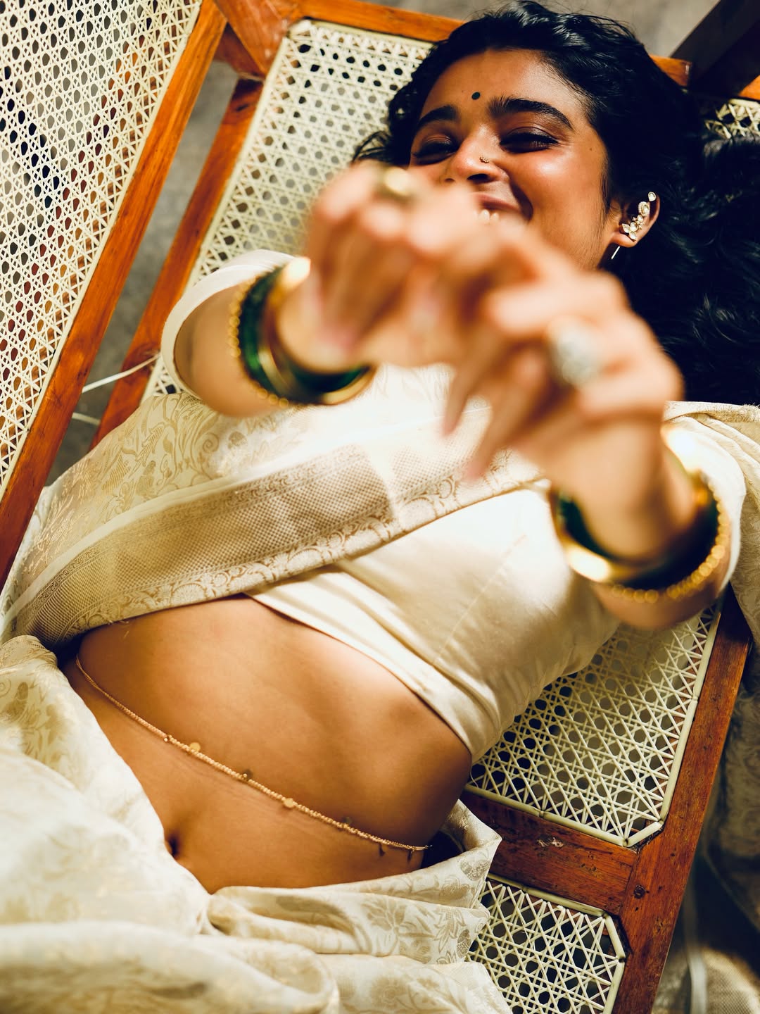 Chaithra J Achar Stuns In Elegant Saree Portrait With Timeless South Indian Grace