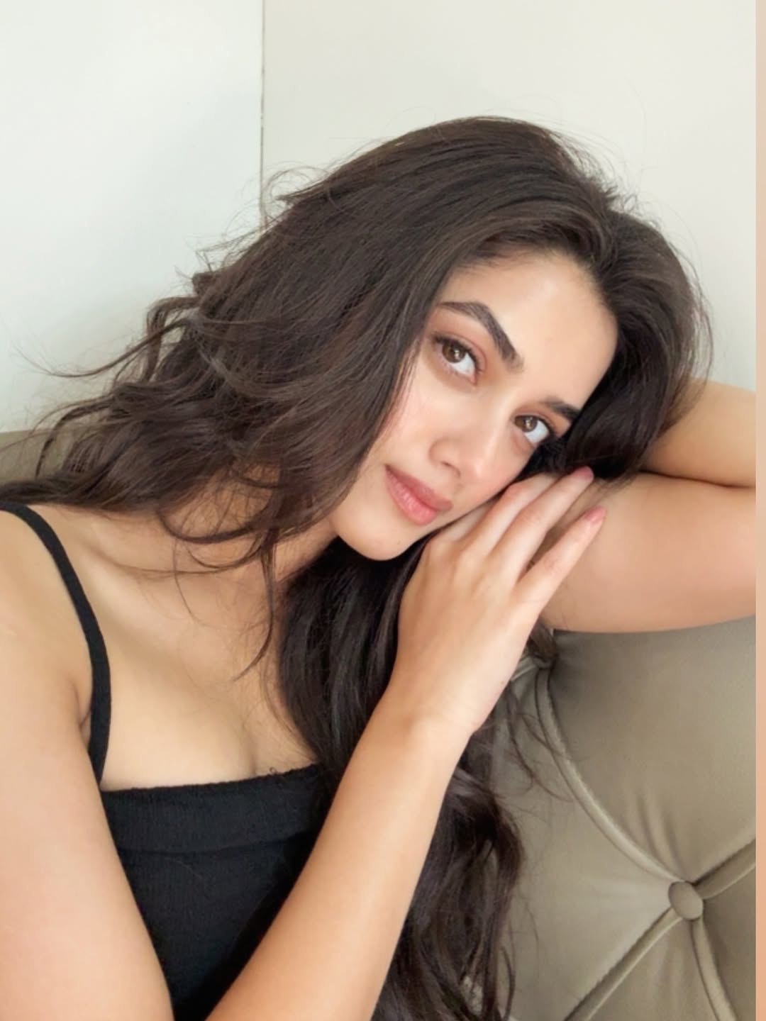 Bhagyashri Borse Pairs Classic Black with Voluminous Waves