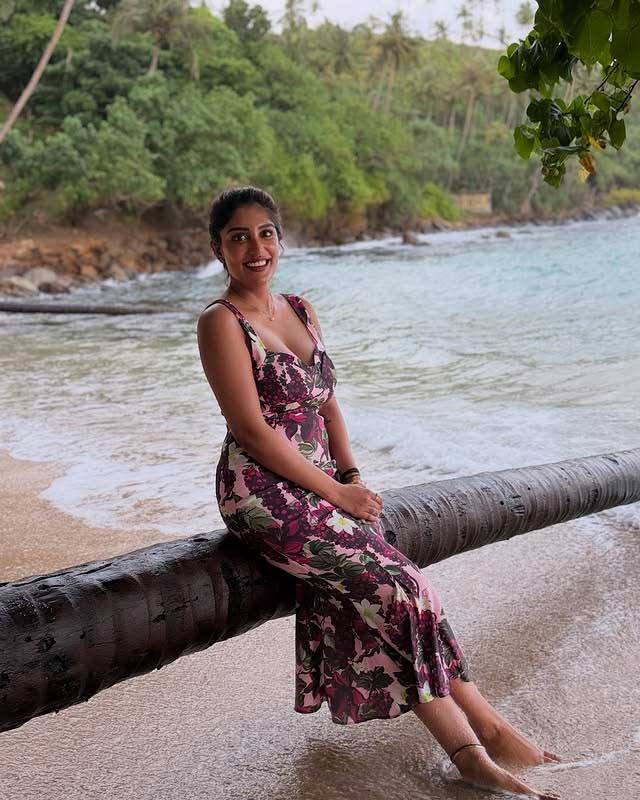 Supritha Captures Fresh Coastal Charm in Floral Dress