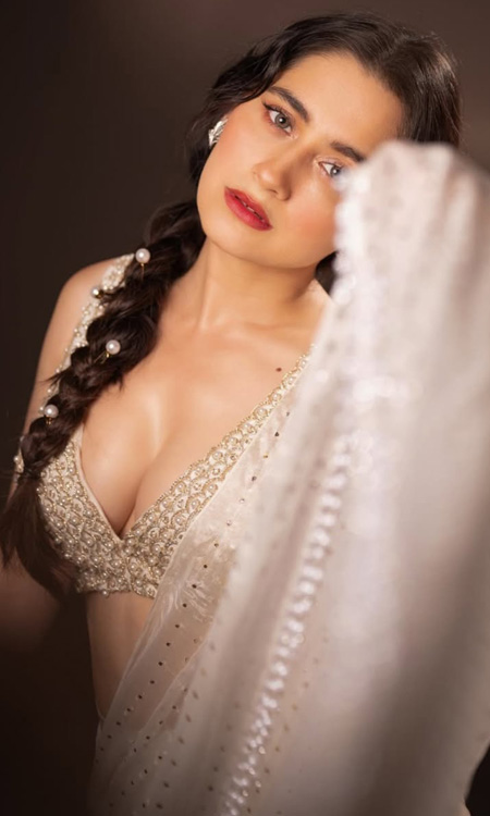 Sanjeeda Shaikh Mesmerizes in Elegant Traditional Pearl-Embellished Look