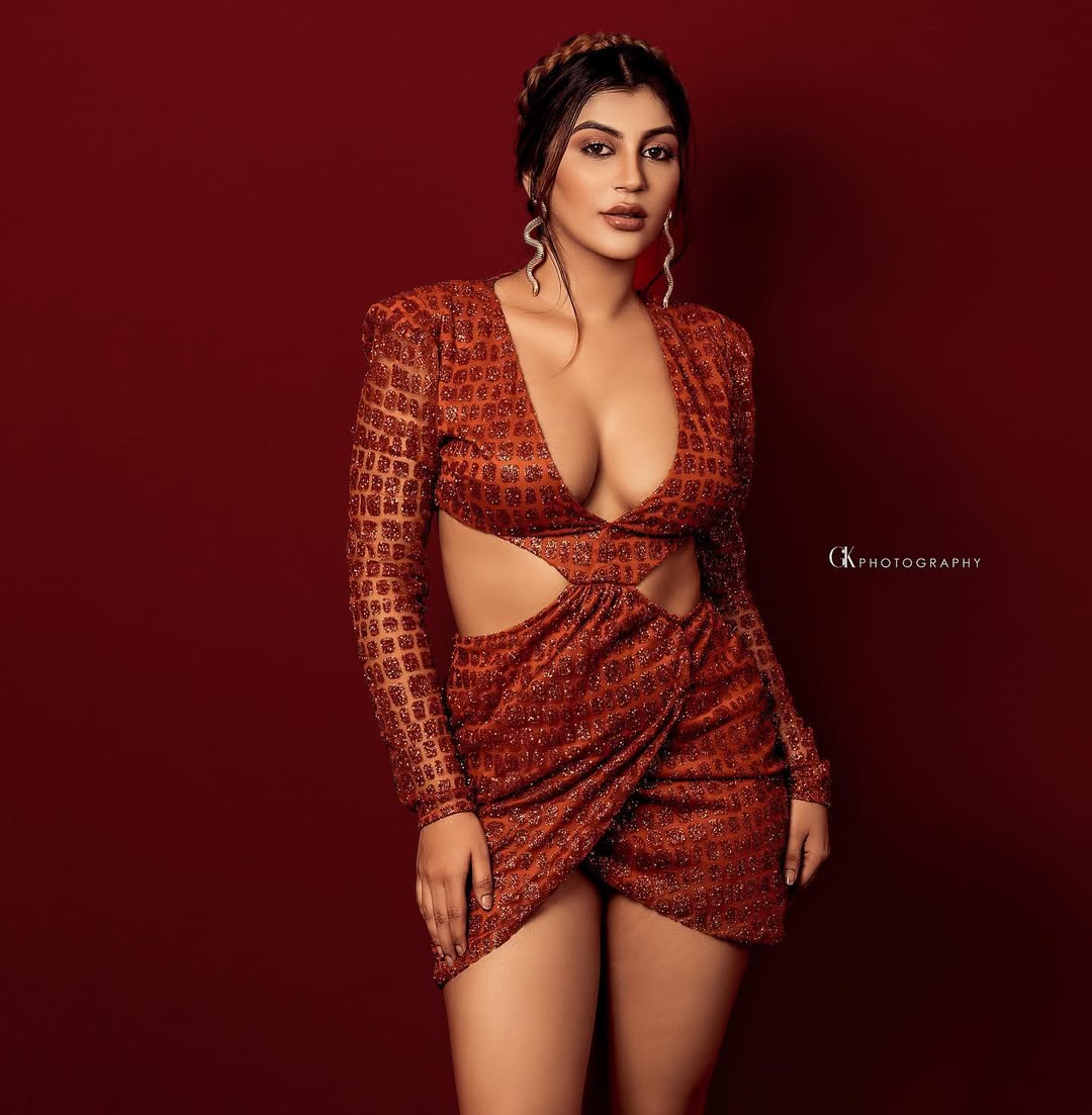 Yashika Aannand Stuns in Fiery Red Sequined Studio Glam Look