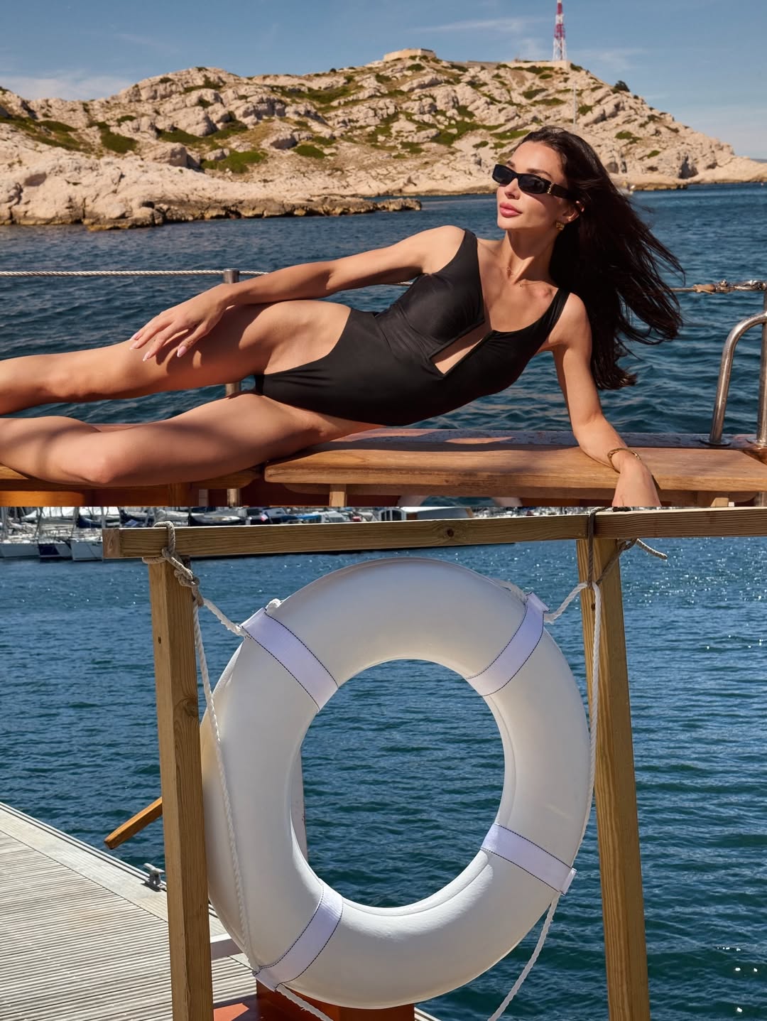 Amy Jackson Westwick Turns Heads in Chic Swimwear During Luxury Sailing Escape