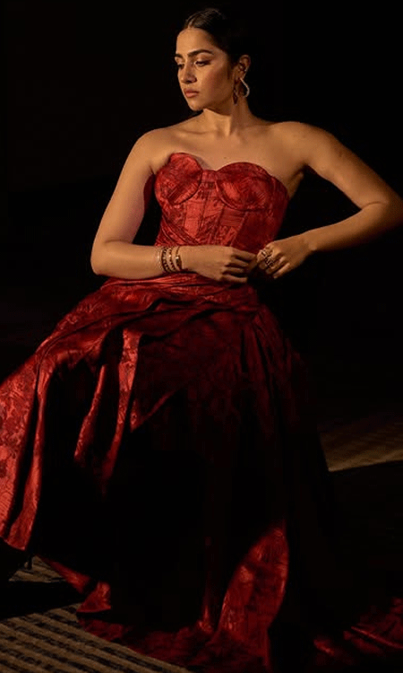 Rukmini Vasanth Fiery Grace in Red  A Pan-Indian Star on the Rise