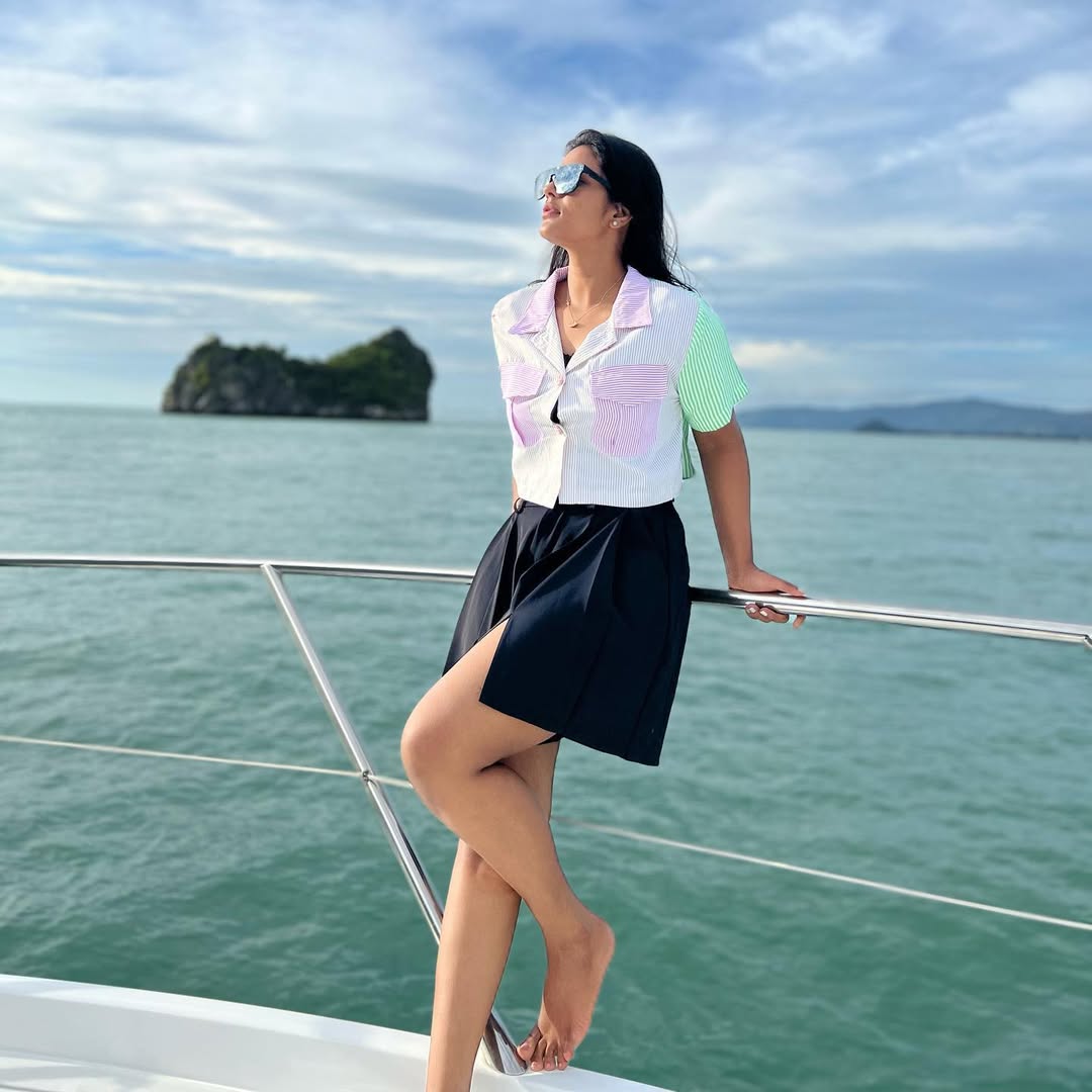 Aishwarya Rajesh Radiates Charm in a Vibrant Boat-Side Fashion Look