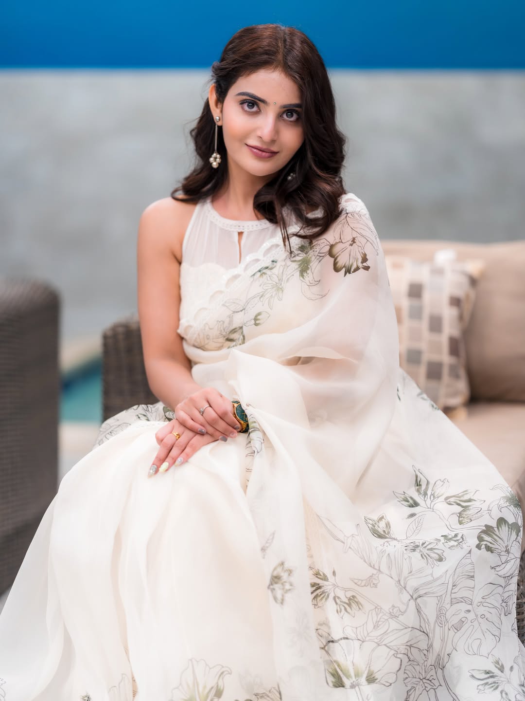 Ananya Nagalla Stuns in a Beautiful White Saree