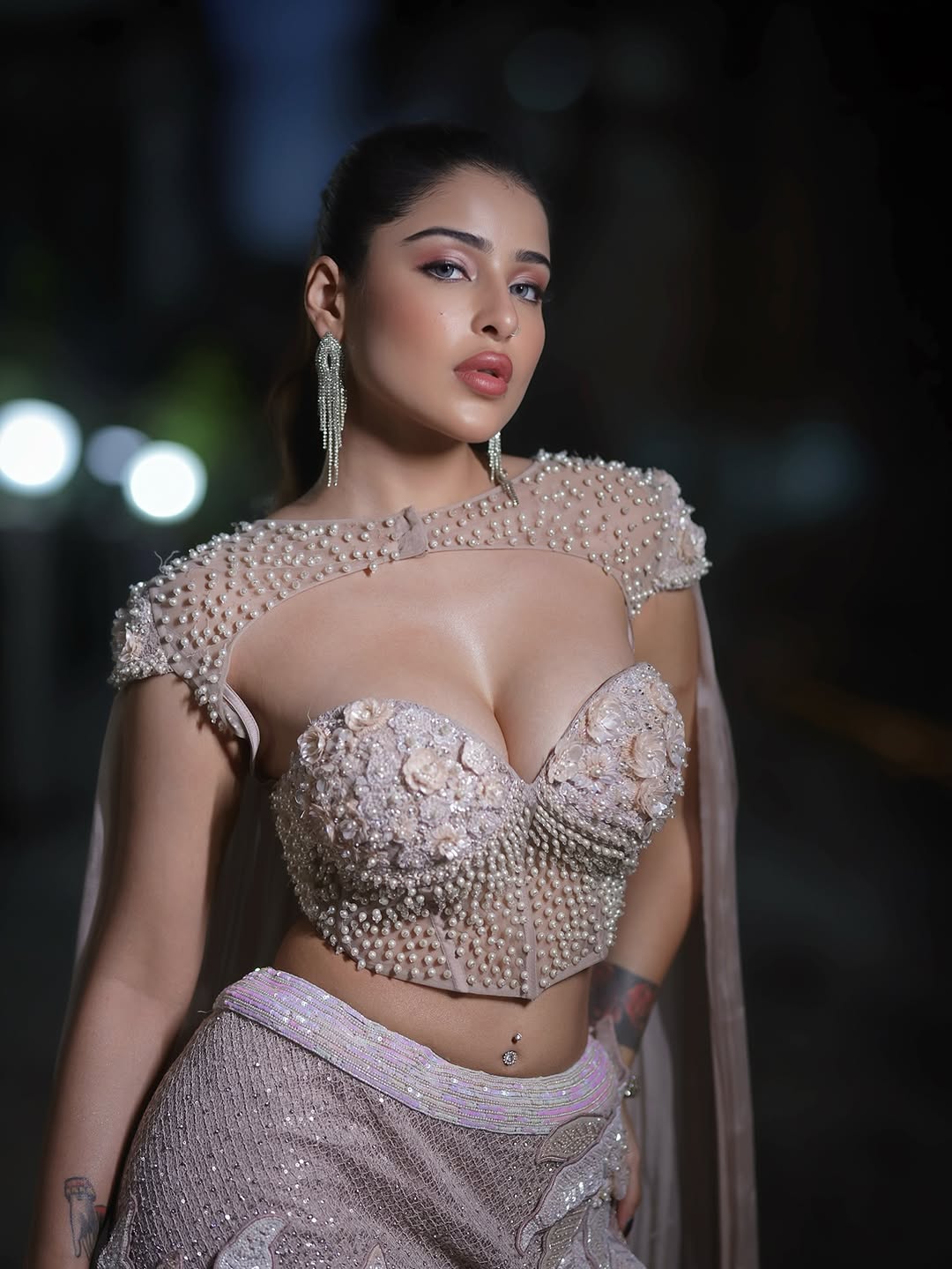 Edin Rose’s Glamorous Beige Lehenga Look Redefines Modern Fashion Appeal
