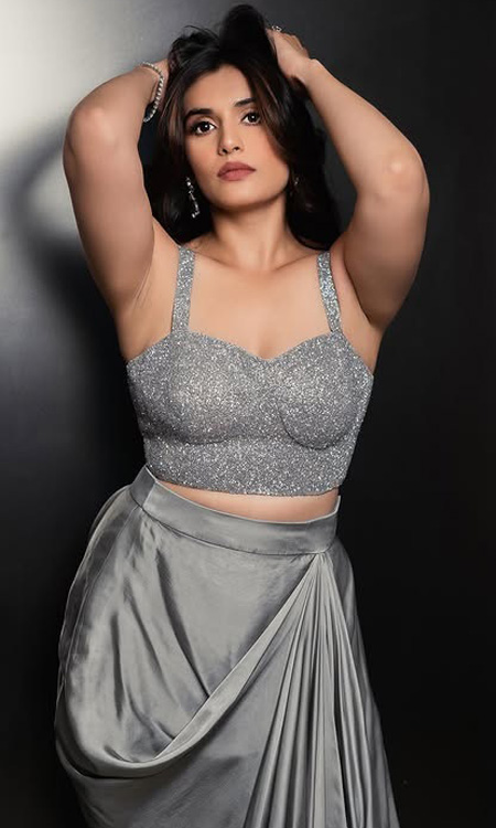Divyansha Kaushik Shines in Silver Sequin Look with Effortless Studio Elegance