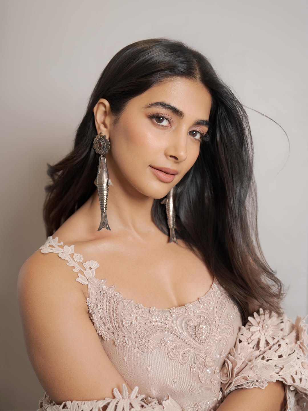 Pooja Hegde Turns Heads With Graceful Embroidered Ensemble and Statement Jewels
