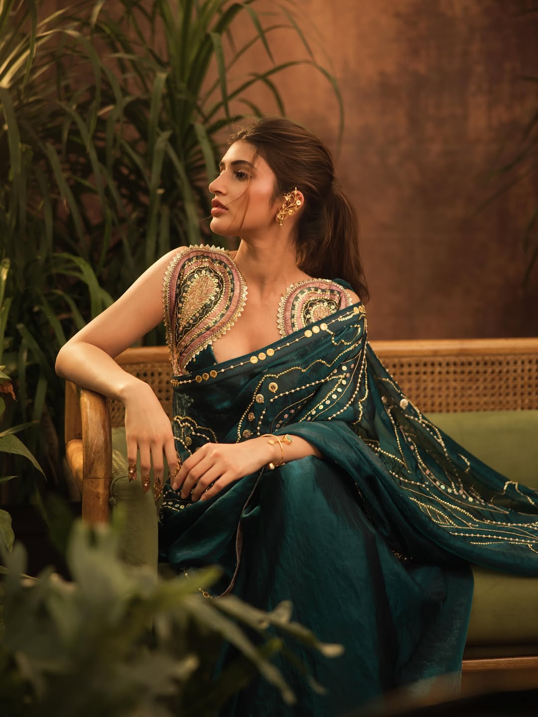Sreeleela Stuns in Teal Saree with Timeless Elegance and Modern Glamour