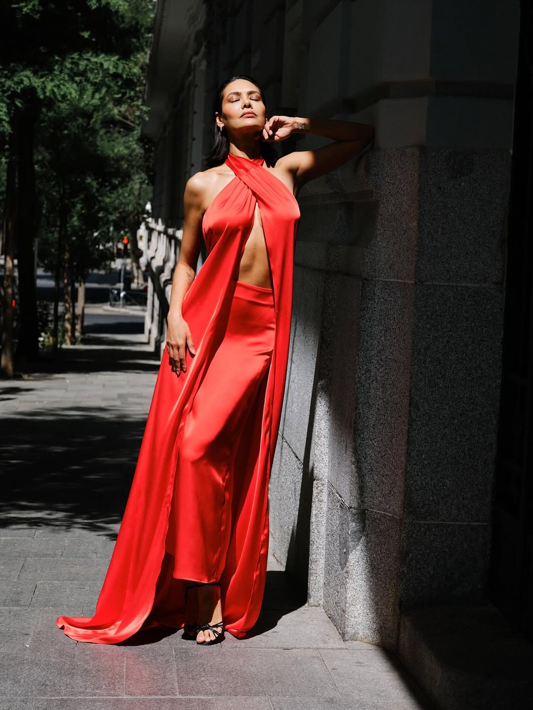 Esha Gupta Radiates Confidence In Striking Red Outdoor Shoot