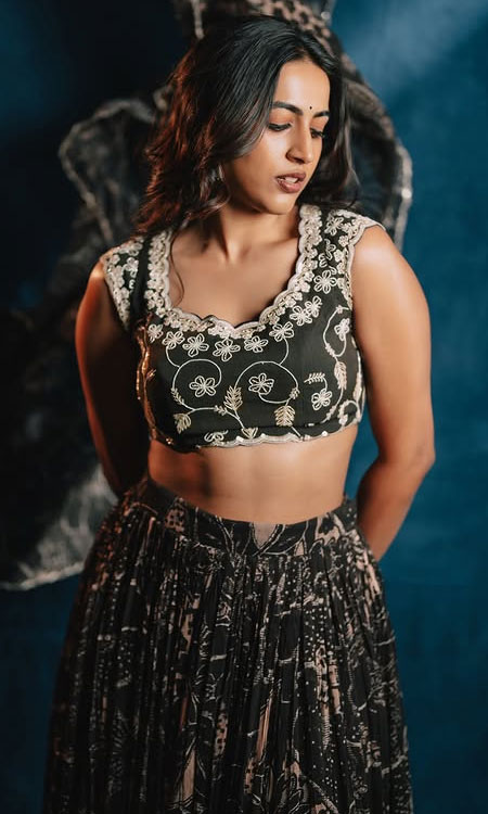 Niharika Konidela Stuns in Elegant Black Couture Portrait