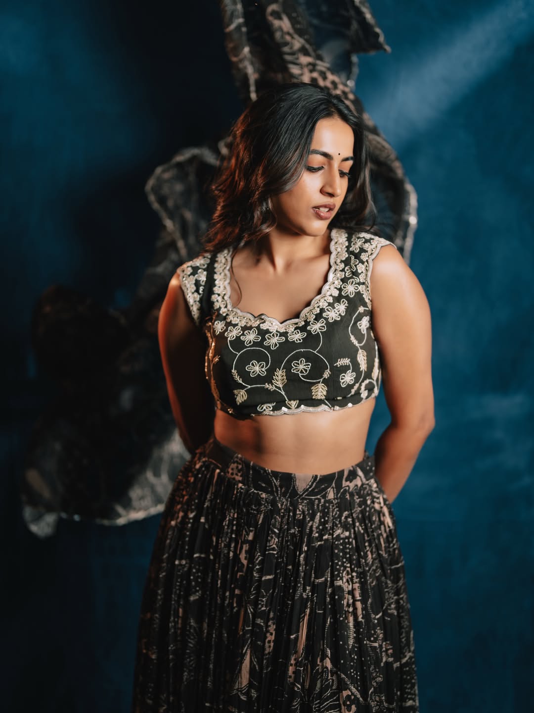 Niharika Konidela Stuns in Elegant Black Couture Portrait