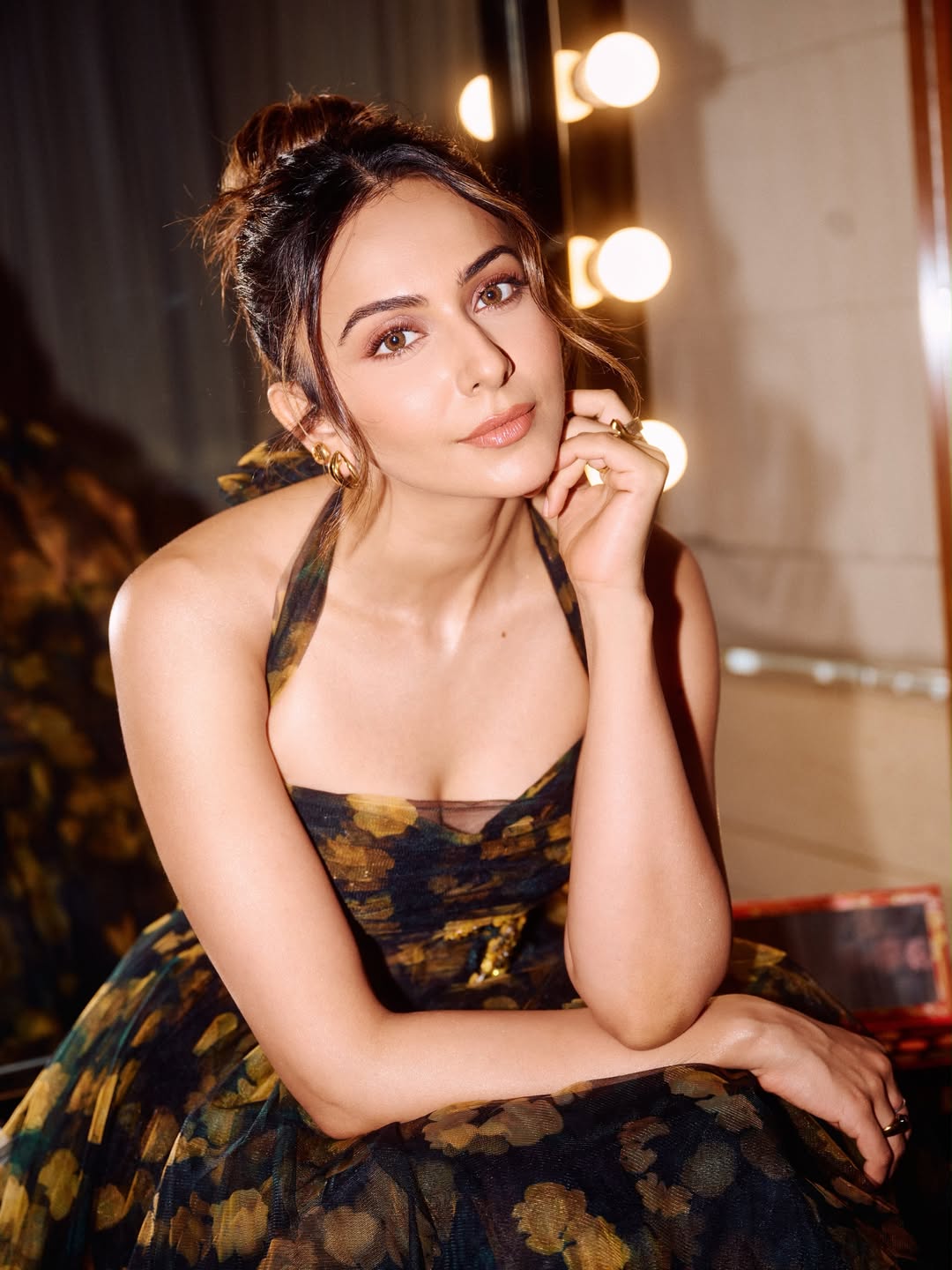 Rakul Preet Singh Radiates Elegance in Floral Halter-Neck Gown