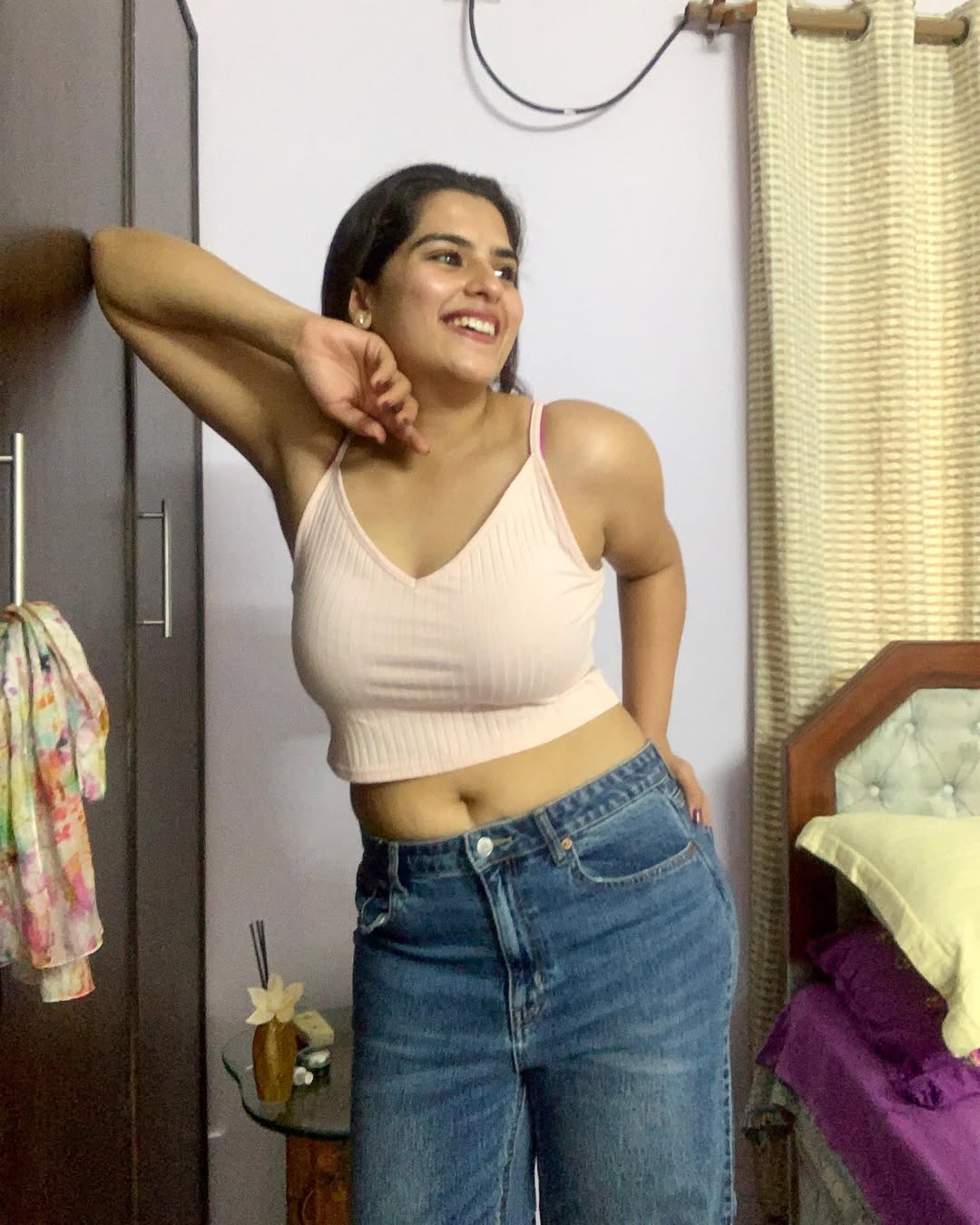Kavya Kalyanram Shines in Casual Pink Look with Radiant Girl-Next-Door Charm