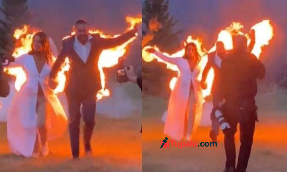 రిస్కీ ప్రీ-వెడ్డింగ్ షూట్.. ఫైర్ ఎఫెక్ట్‌తో స్పెషల్ విజువల్స్.. కట్ చేస్తే!